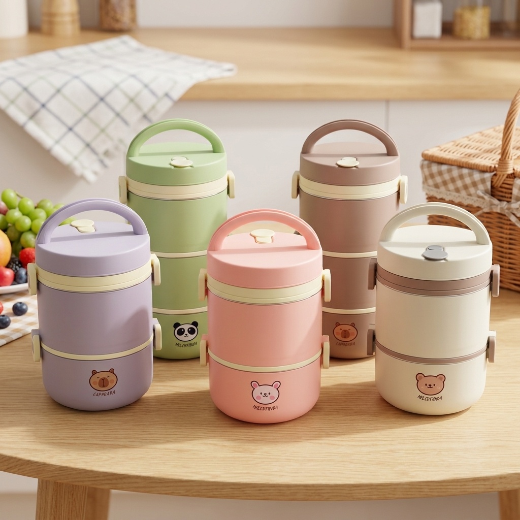 Bento Box Two Tier - 304 Stainless Steel Thermal Lunch Box