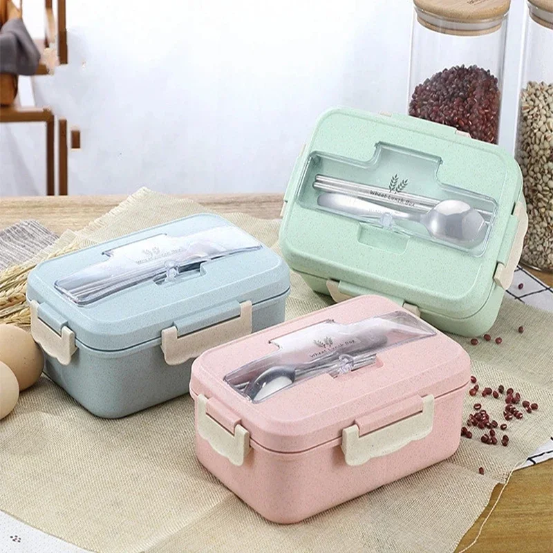 Bento Box Two Tier - Microwave Lunch Box Wheat Straw Bento