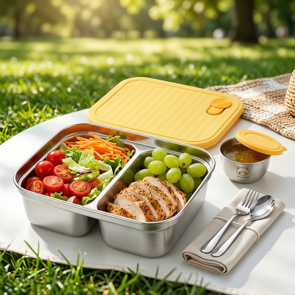 Bento Box Two Tier - 304 Stainless Steel Lunch Container Portable
