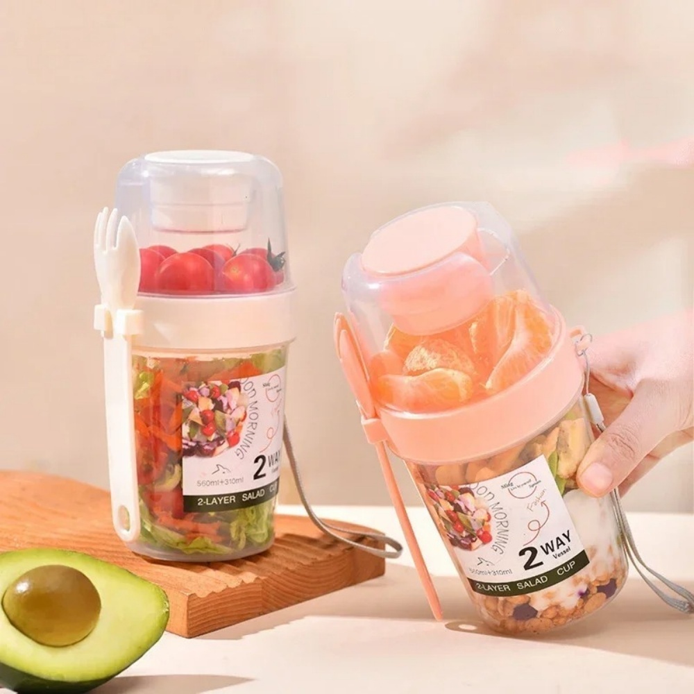 Portable Salad Cup Breakfast C - Bento Box Two Tier review and price