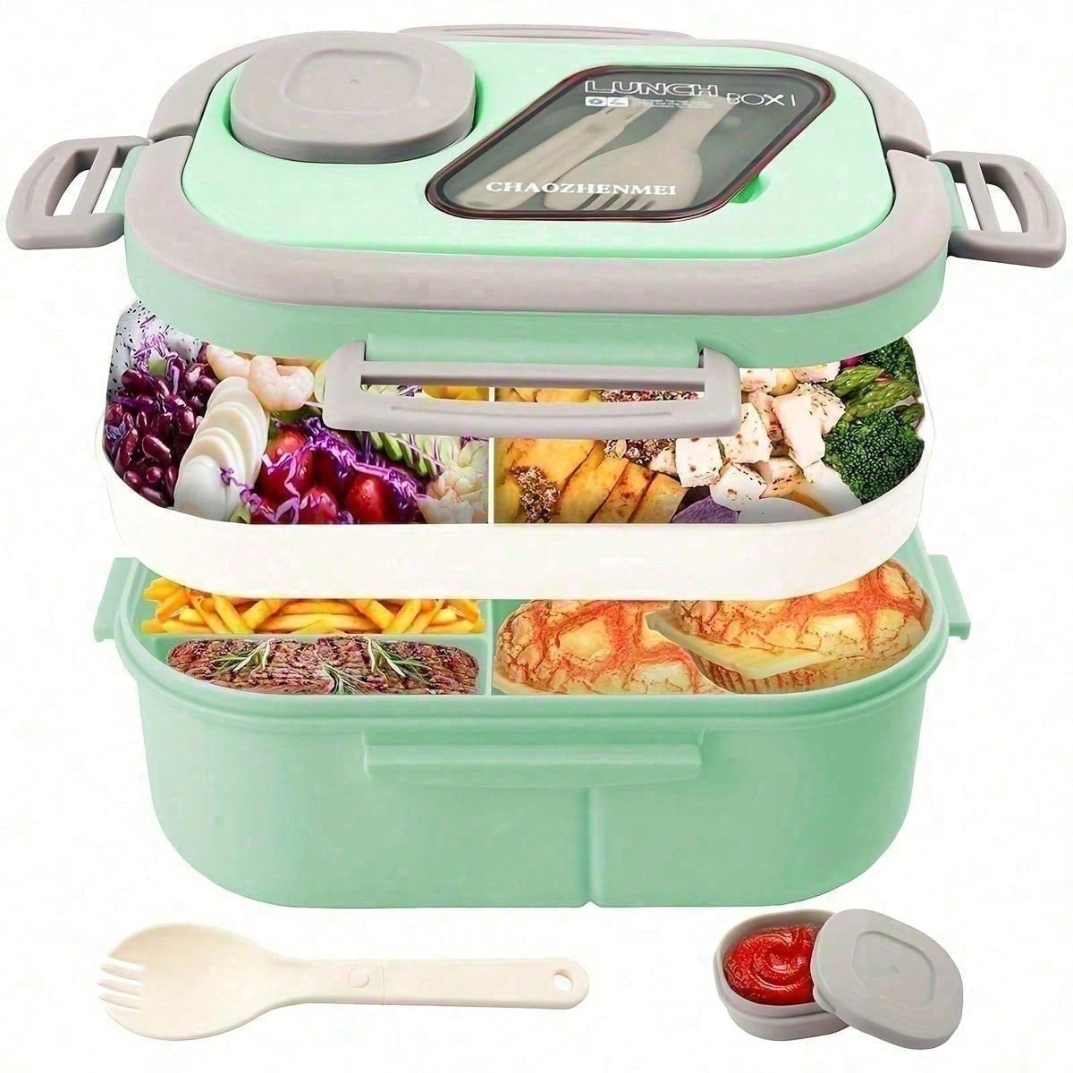 Secure Closure Lunch Box With  - Bento Box Two Tier review and price