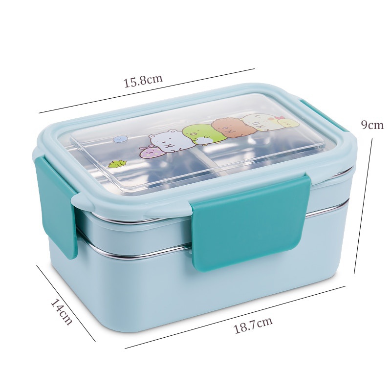 With Random Pattern Cartoon Lu - Bento Box Two Tier review and price