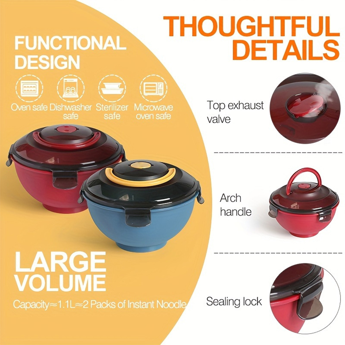 Portable Salad Noodle Soup Bow - Bento Box Two Tier review and price