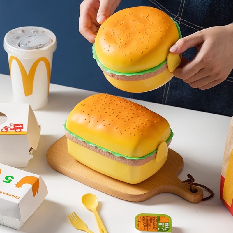 Hamburger Lunch Box Double Tie - Bento Box Two Tier review and price