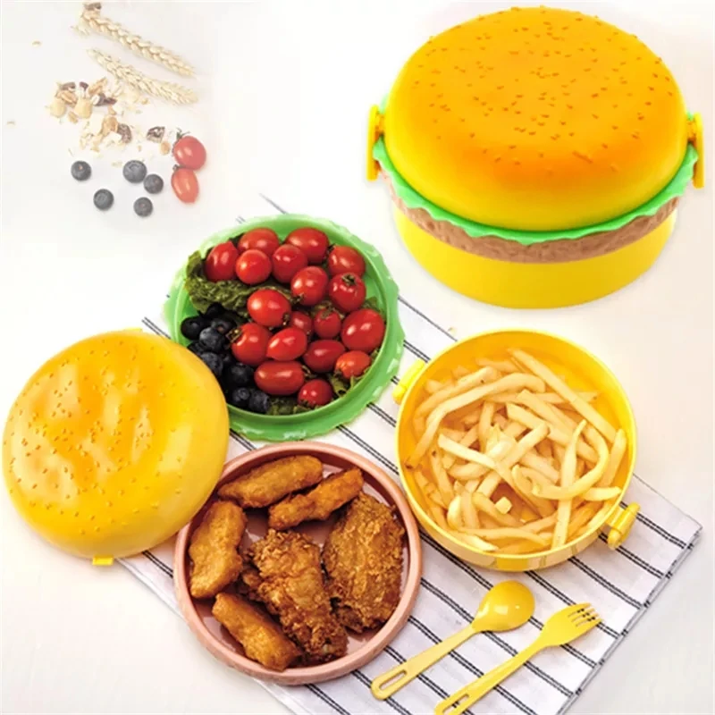 Hamburger Lunch Box Double Tie - Bento Box Two Tier review and price