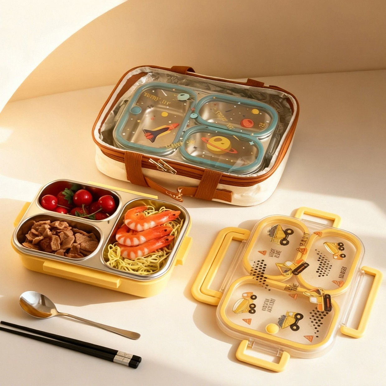 Large Capacity Cartoon Childre - Bento Box Two Tier review and price